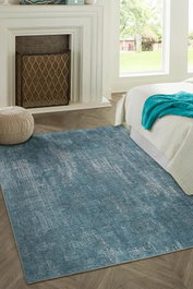 Conceptum Folk Chenille - Alfombra Azul 75 x 230 cm